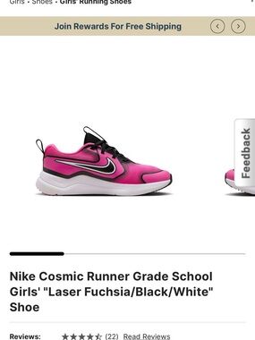 Nike Cosmic Runner Girls Running Shoe - Laser Fuchsia/Black/White